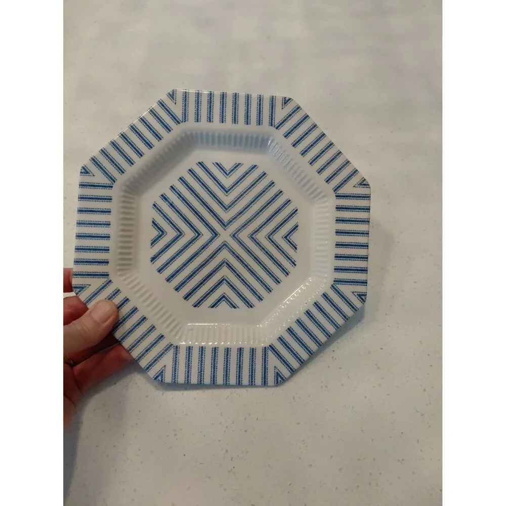Independence Ironstone Interpace Blue Pillow Talk Salad/Dessert Plate 8